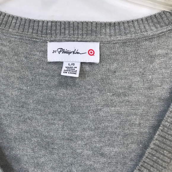 3.1 Phillip Lim x Target Grey Sweater Dress Flowy Skirt Cotton Chiffon Tunic Top - Picture 8 of 14